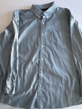 Roundtree & Yorke Light Blue Geometric Button-Down Shirt